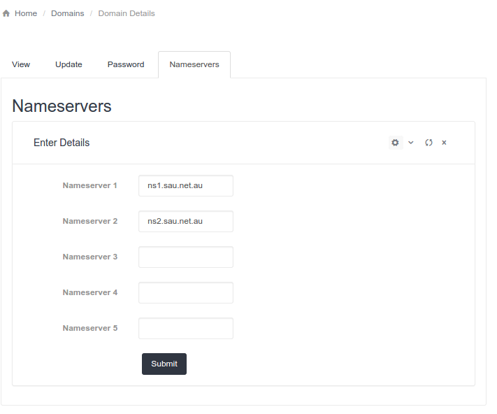 MySAU-DomainNameservers
