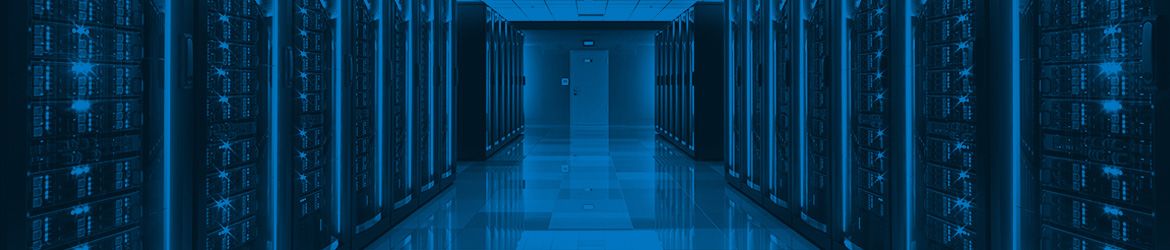 Rows of dedicated servers 