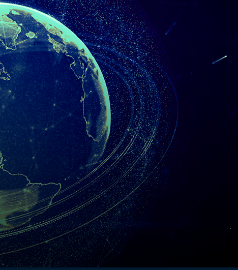 Planet earth lit up with electricity 