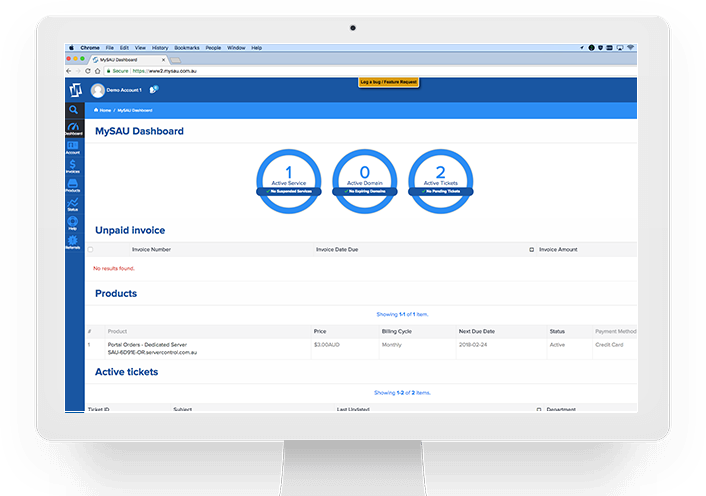 A computer screen with an sample of what the mySAU dashboard 