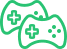 Icon of two video game controllers in green