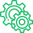 Two green gears icon